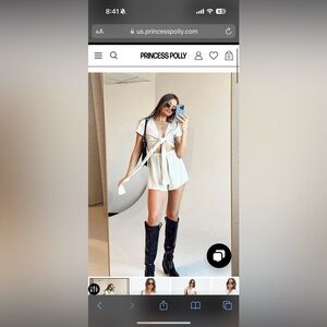 Princess Polly RAGNAR TIE FRONT ROMPER BEIGE